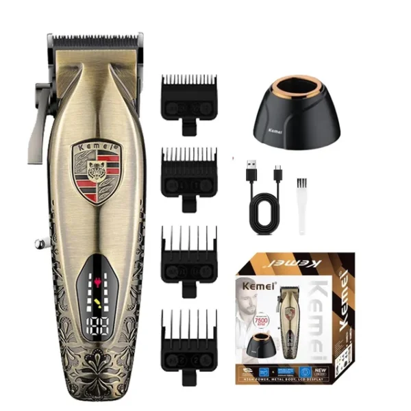 KEMEI KM-2230 Professional Electric Hair Clipper | All Metal Body with Charging Base