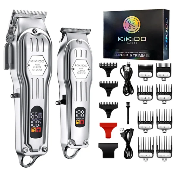 KIKIDOl Professional Clipper & Trimmer Full Metal 2-in-1 Combo Kit