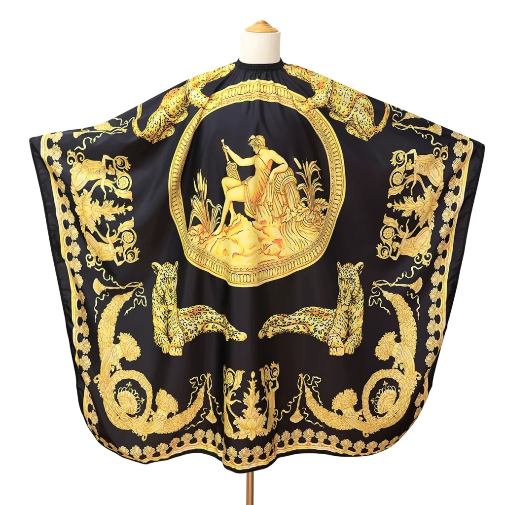 Professional Hair Cutting Cape | Black/ Gold