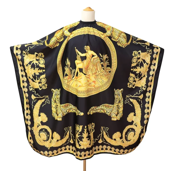 Professional Hair Cutting Cape | Black/ Gold