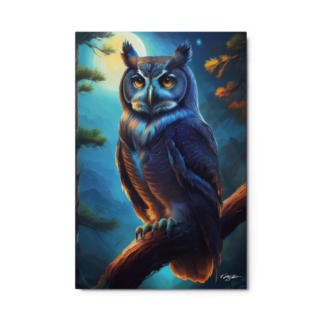 Metal Print Wall Art by V. Knight | #CA6 - 751 | Owl Collection