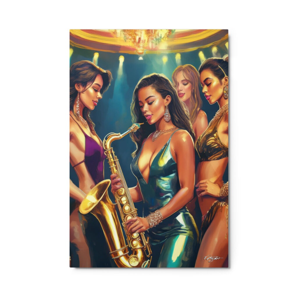 Metal Print Wall Art by V. Knight | #CA6 - 752 | Saxophone Collection