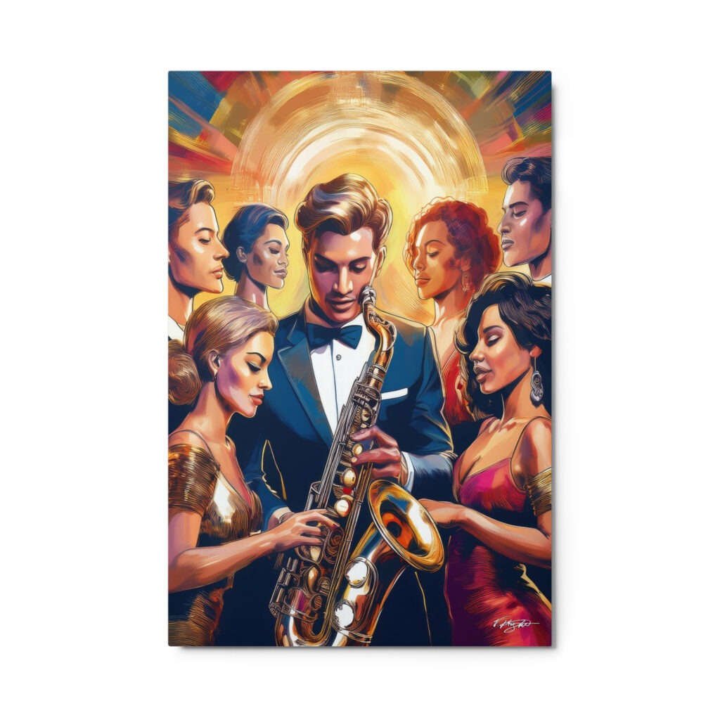 Metal Print Wall Art by V. Knight | #CA6 - 755 | Saxophone Collection