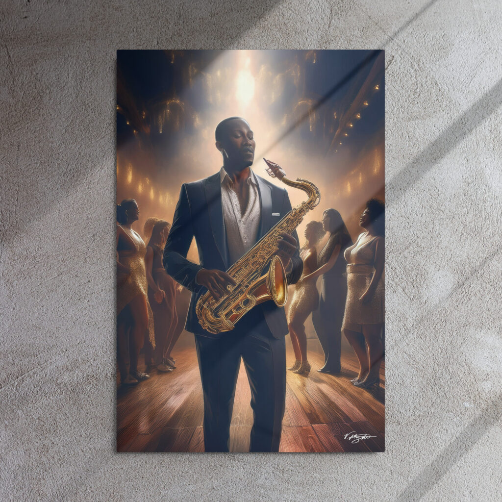 Metal Print Wall Art by V. Knight | #CA6 - 758 | Saxophone Collection