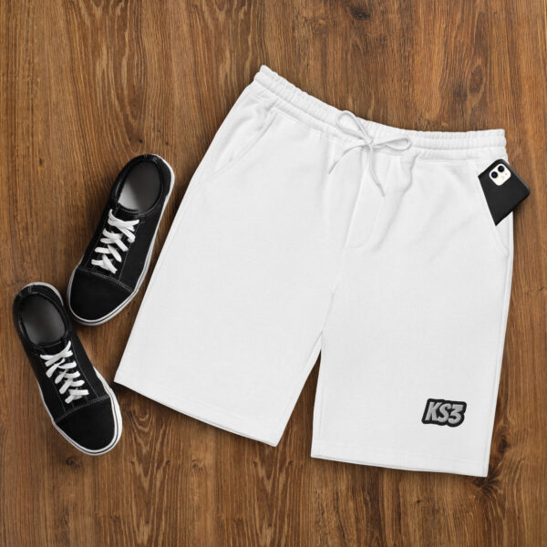KS3 | Men's Cotton Fleece Shorts | S - 2XL | White