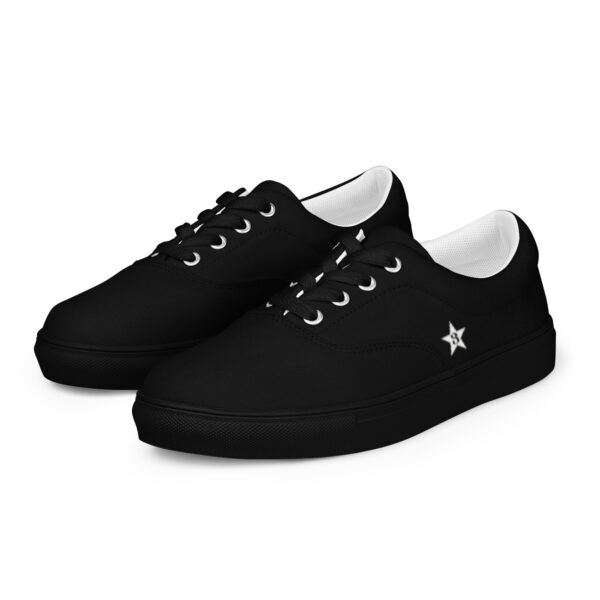 KS3 | Men’s Lace-Up Canvas Shoes | Black/ Black | Size 5-13
