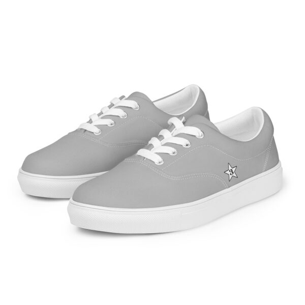 KS3 | Men’s Lace-Up Canvas Shoes | Silver | Size 5-13
