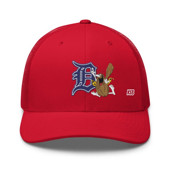 KS3 | Detroit "D" Retro Trucker Cap | Red | Blue/White "D"