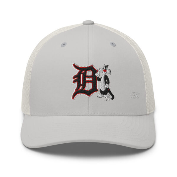 KS3 | Detroit "D" Retro Trucker Cap | Silver | Black/White/Red "D"