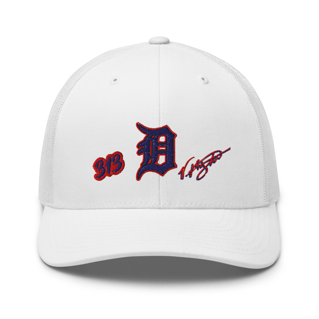 KS3 | Detroit "D" Retro Trucker Cap | White | Blue/Red "D"