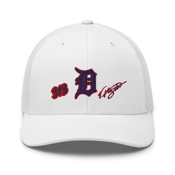 KS3 | Detroit "D" Retro Trucker Cap | White | Blue/Red "D"