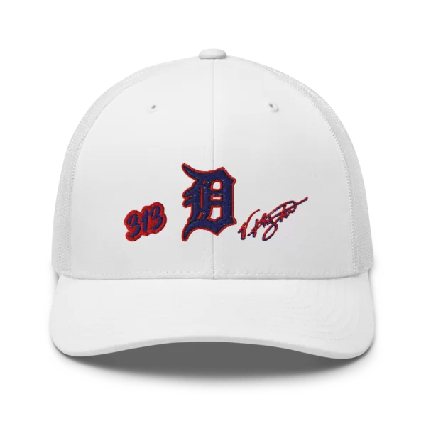 KS3 | Detroit "D" Retro Trucker Cap | White | Blue/Red "D"