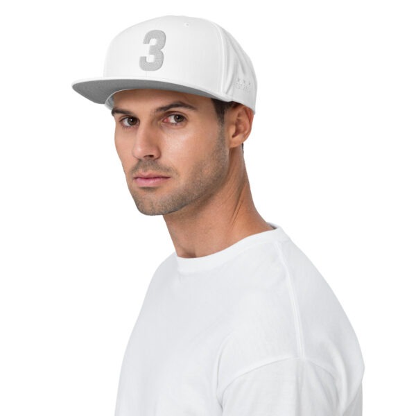 KS3 | Number 3 Snapback Cap | White