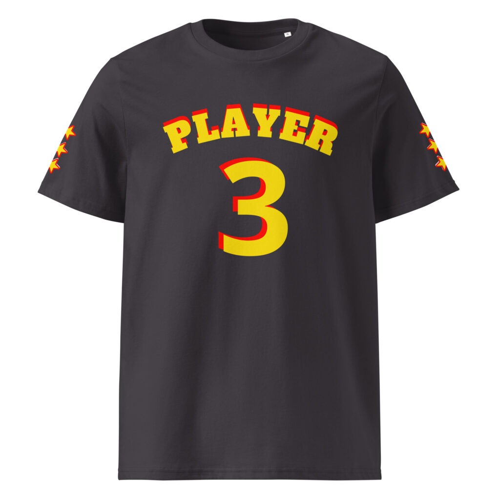 King Scorpion 360 Player 3 Organic Cotton T-Shirt | S-2XL | Anthracite/ Yellow