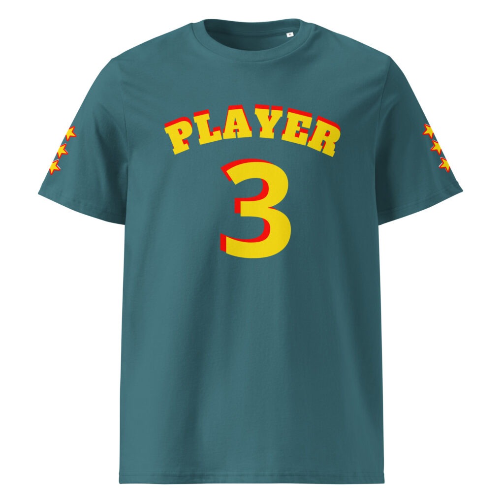 King Scorpion 360 Player 3 Organic Cotton T-Shirt | S-2XL | Stargazer/ Yellow