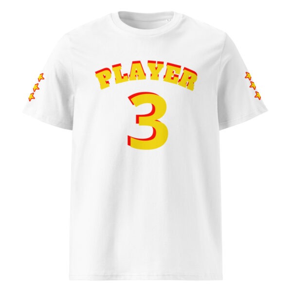 King Scorpion 360 Player 3 Organic Cotton T-Shirt | S-5XL | White/ Yellow
