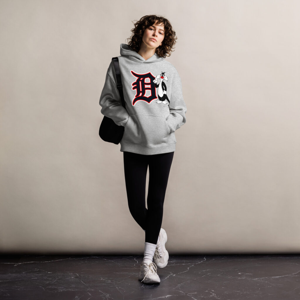 KS3 | Detroit “D” Unisex Oversized Hoodie | Athletic Heather