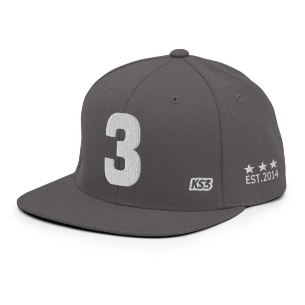 KS3 | Number "3" Snapback Cap | Dark Grey/ White "3"
