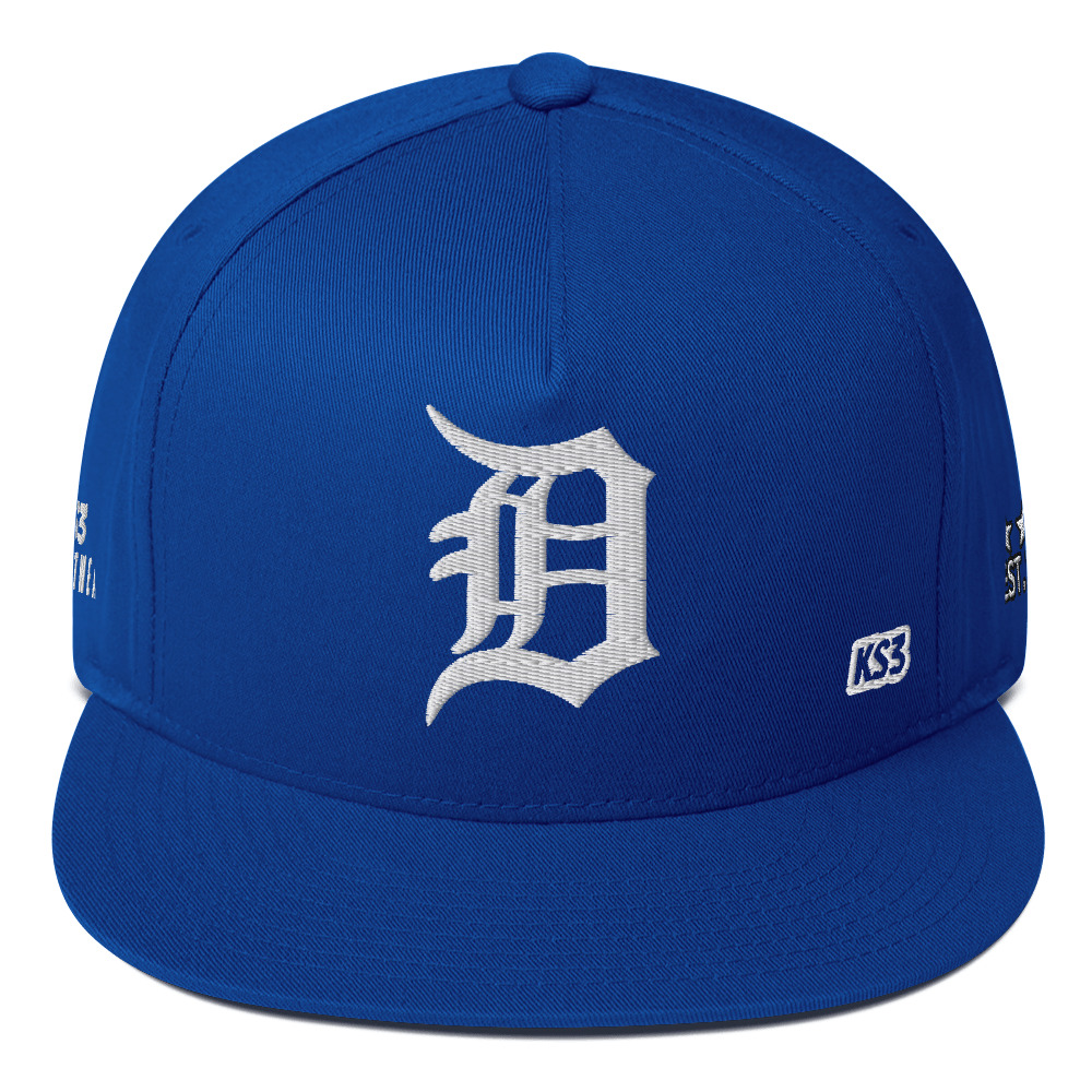 KS3 | Detroit Flat Bill Cap | Royal Blue/ White "D"