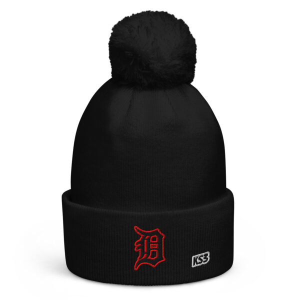 KS3 | Detroit Pom-Pom Beanie | Black/ Red