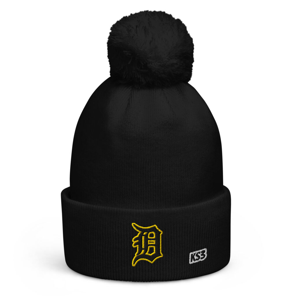 KS3 | Detroit Pom-Pom Beanie | Black/ Yellow