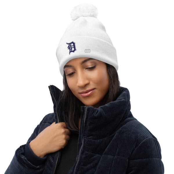 KS3 | Detroit Pom-Pom Beanie | White/ Navy
