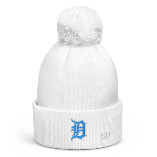 KS3 | Detroit Pom-pom Beanie | White/ Aqua Blue