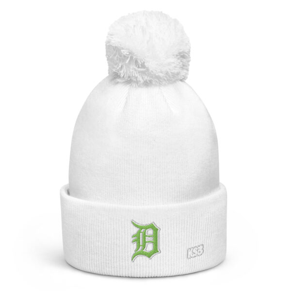 KS3 | Detroit Pom-pom Beanie | White/ Kiwi Green
