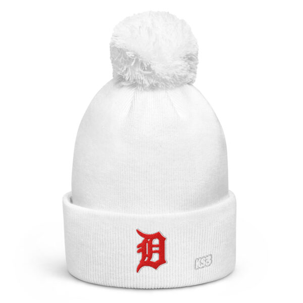KS3 | Detroit Pom-Pom Beanie | White/ Red