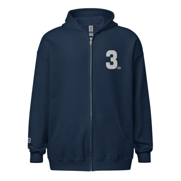Gildan Unisex Heavy Blend 50/50 Full Zip Hoodie | S-5XL | Navy Blue/ White "3"