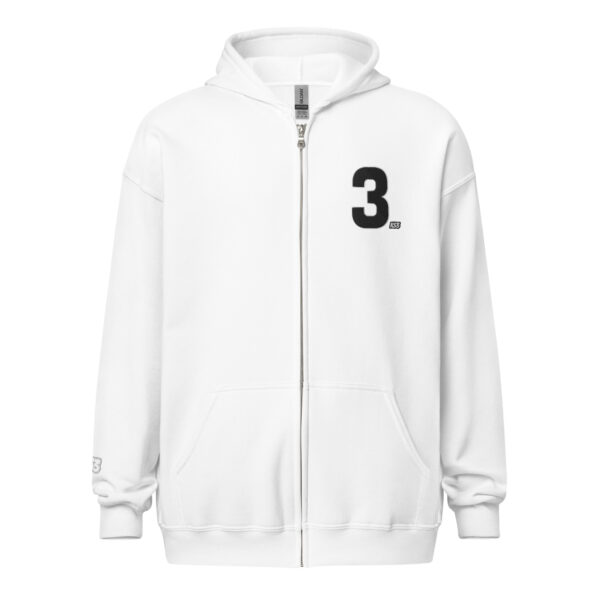 Gildan Unisex Heavy Blend 50/50 Full Zip Hoodie | S-3XL | White/ Black 3