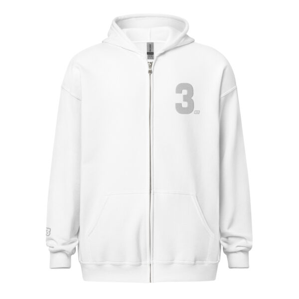 Gildan Unisex Heavy Blend 50/50 Full Zip Hoodie | S-3XL | White/ White 3