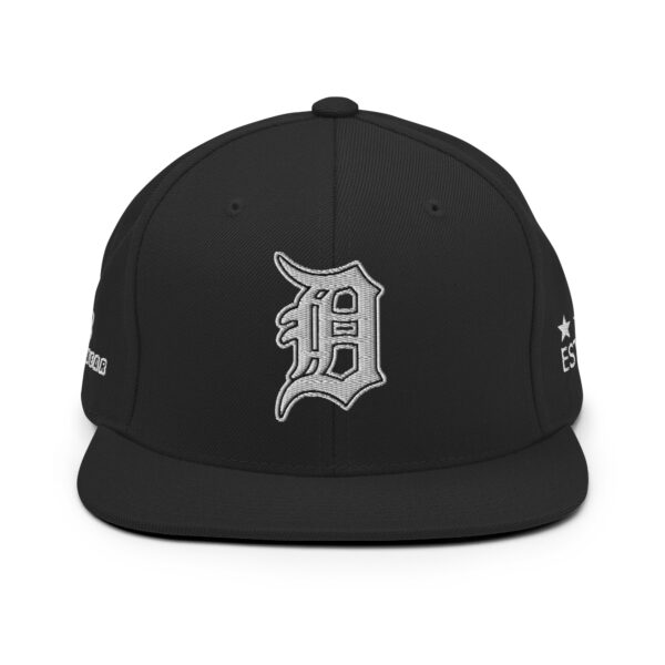 KS3 | Detroit Snapback Cap | Black/ White "D"