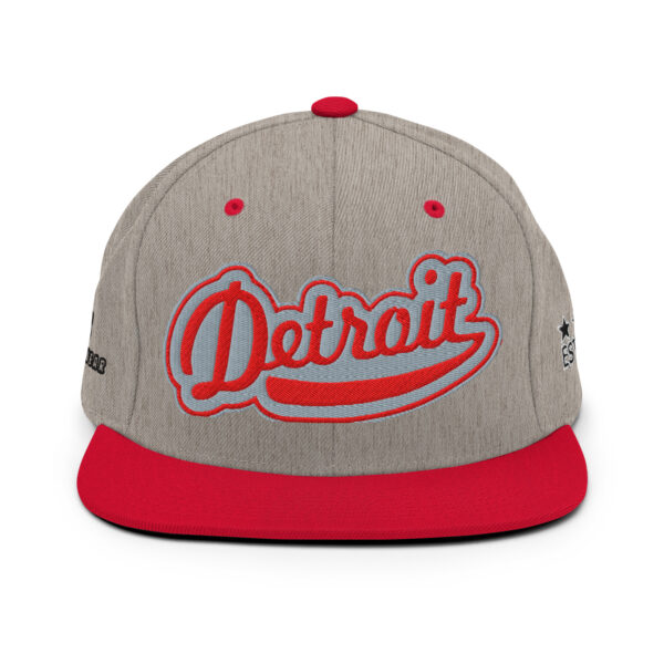 KS3 | Detroit Snapback Cap | Heather Grey/ Red