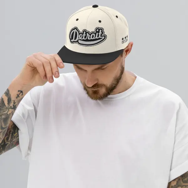 KS3 | Detroit Snapback Cap | Natural/ Black