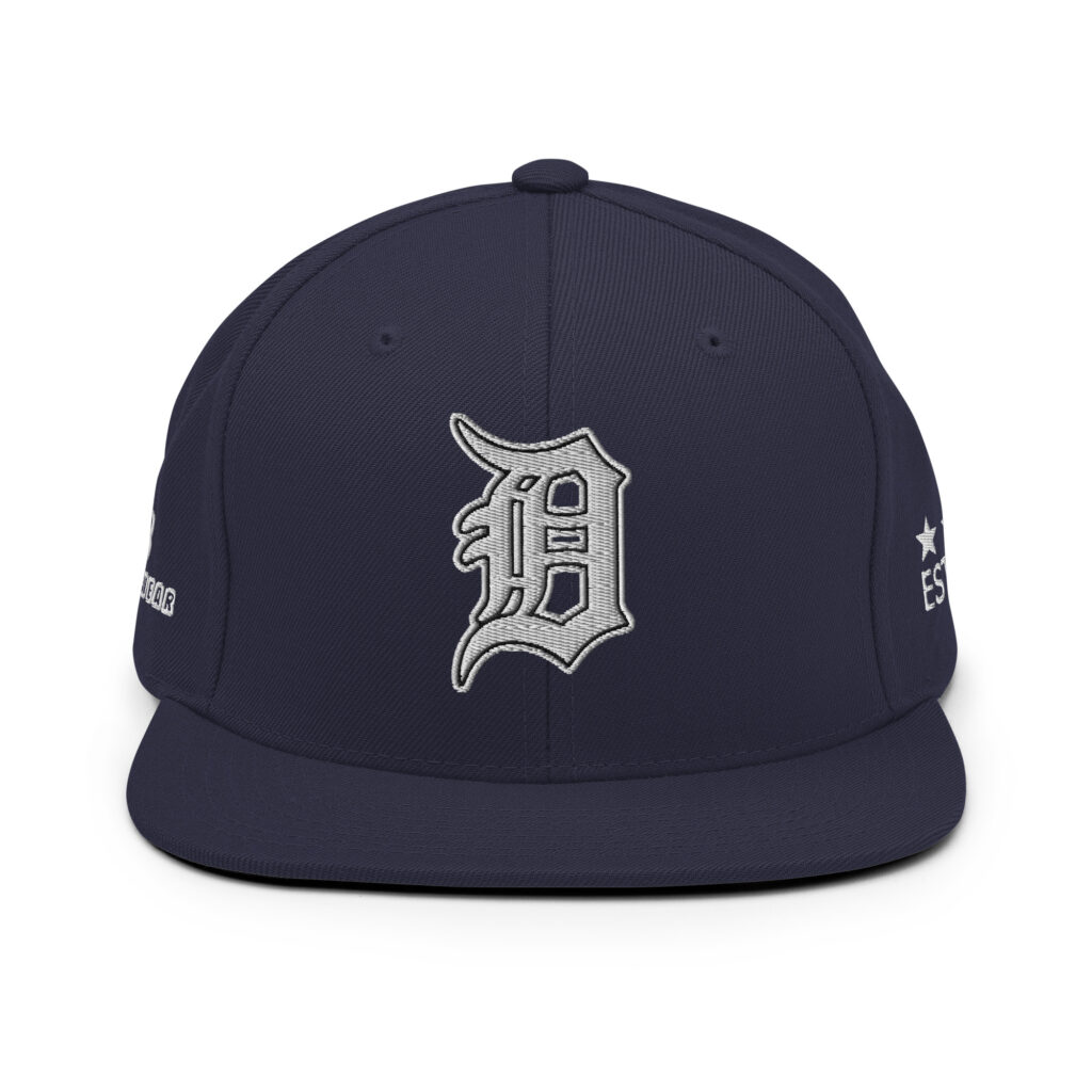 KS3 | Detroit Snapback Cap | Navy/ White "D"