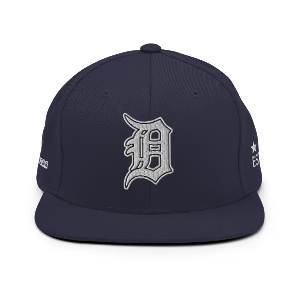 KS3 | Detroit Snapback Cap | Navy/ White "D"