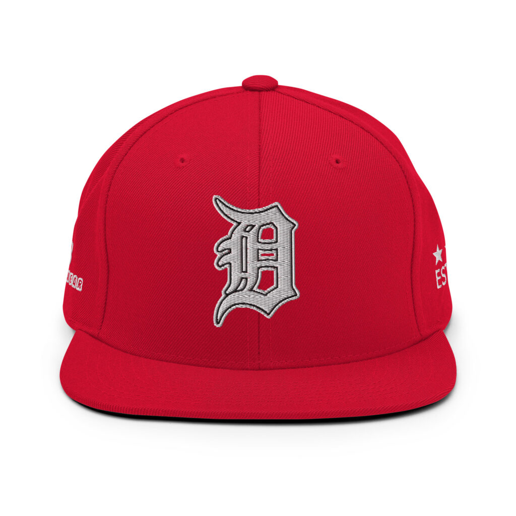 KS3 | Detroit Snapback Cap | Red/ White "D"