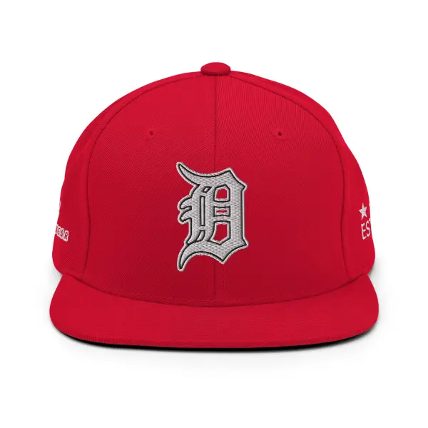 KS3 | Detroit Snapback Cap | Red/ White "D"
