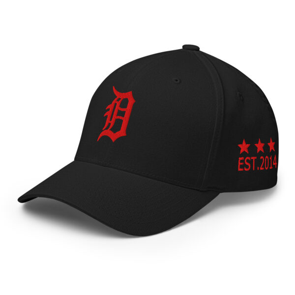 KS3 | Detroit Fitted Structured Twill Cap | Black/ Red | S/M, L/XL
