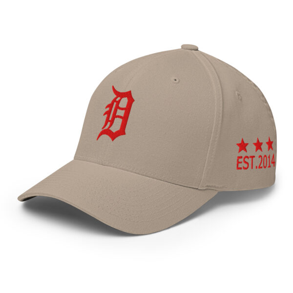 KS3 | Detroit Fitted Structured Twill Cap | Khaki/ Red | S/M, L/XL
