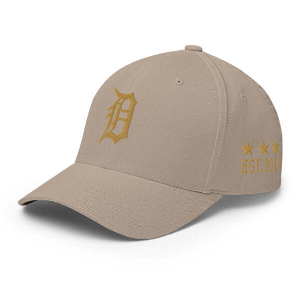 KS3 | Detroit Fitted Structured Twill Cap | Khaki/ Old Gold | S/M, L/XL