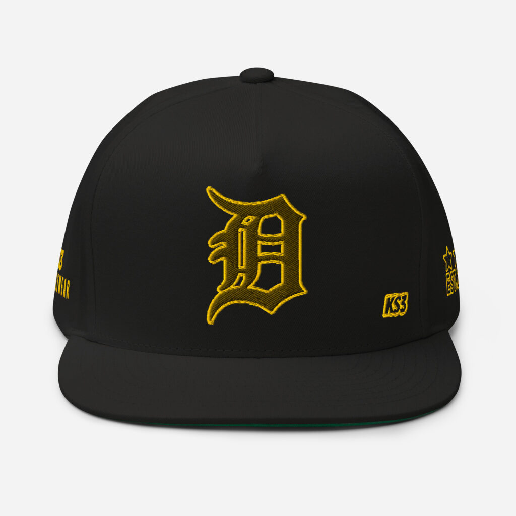 KS3 | Detroit "D" Flat Bill Cap | Black/ Yellow