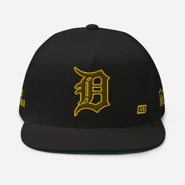 KS3 | Detroit "D" Flat Bill Cap | Black/ Yellow