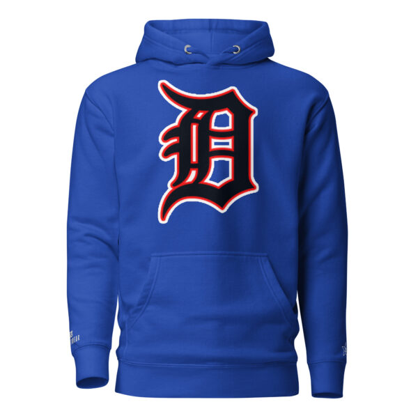 KS3 | Detroit "D" Unisex Premium Hoodie | Cotton Heritage | Royal Blue
