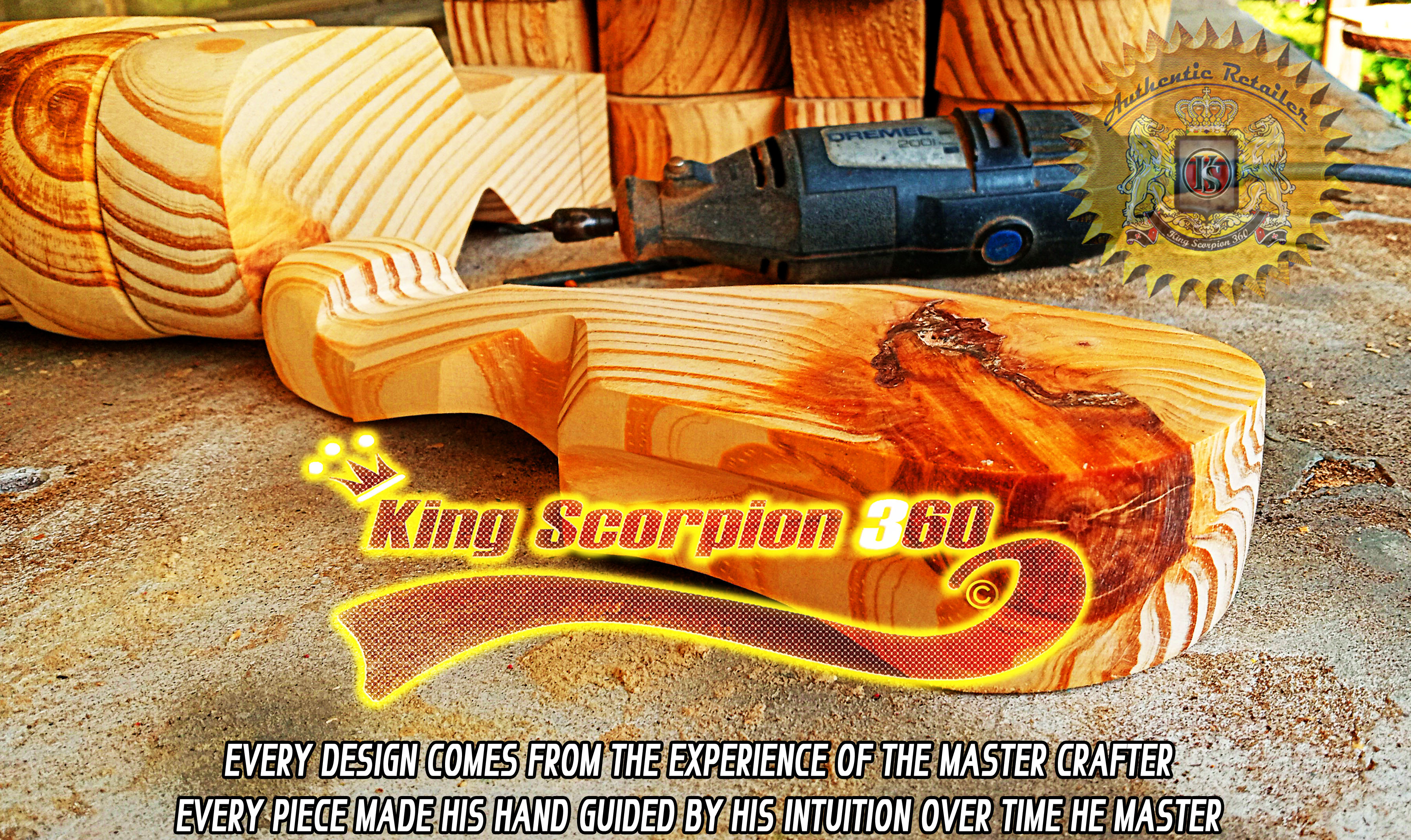 King Scorpion 360 Wave Brush | Custom Made Golden Oak Wave Brush