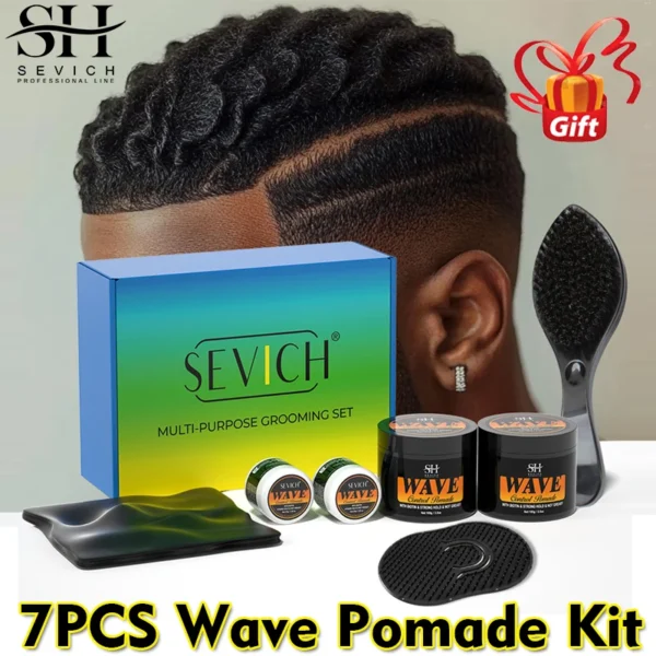 7pcs/ 360 Wave Pomade Du-Rag Wave Brush Kit Bundle Gifts Set | Perfect Gift Set For Waves