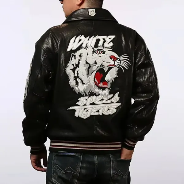 Avirex Premium New Zealand Sheepskin Twin Dragon Speed Tiger Bomber Jacket