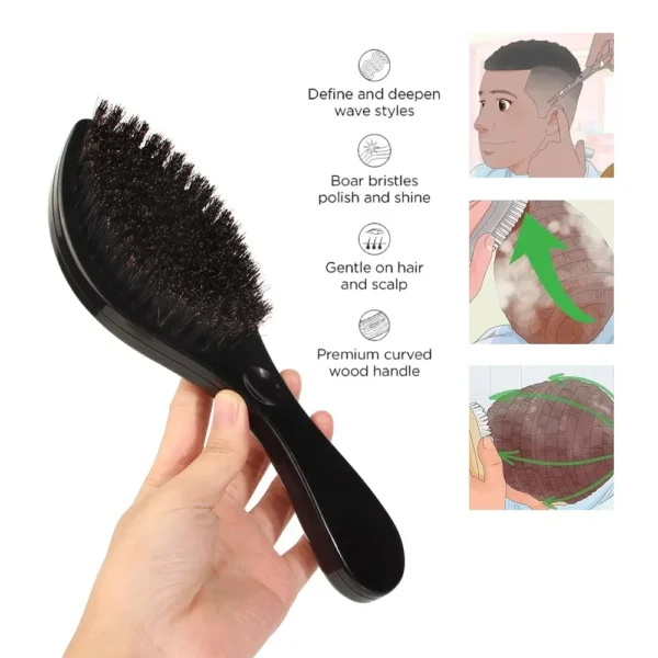 Medium Soft Long Handle Wave Brush | Wave Brush | Medium Hard Wave Brush