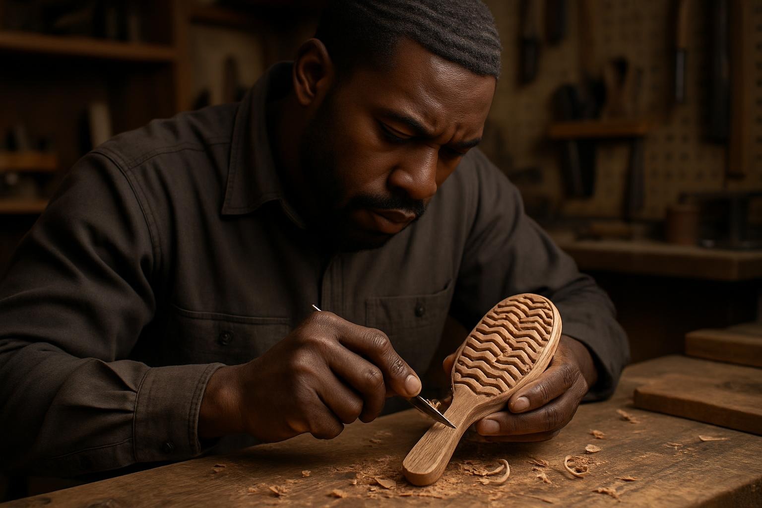 Leather Grip Wave Brush